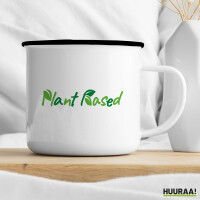 Emaille Tasse Plant Based Blätter 300ml Vintage Emaille Becher