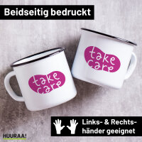 Emaille Tasse Take Care Batch 300ml Vintage Emaille Becher