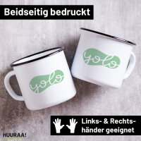 Emaille Tasse YOLO you only live once 300ml Vintage Emaille Becher