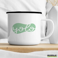 Emaille Tasse YOLO you only live once 300ml Vintage Emaille Becher