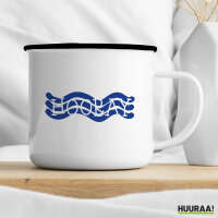 Emaille Tasse Hooray Hurra  300ml Vintage Emaille Becher