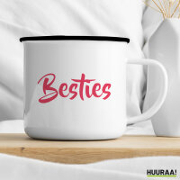 Emaille Tasse Bestie Besty 300ml Vintage Emaille Becher