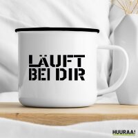 Emaille Tasse Läuft bei dir Jugendwort 300ml Vintage Emaille Becher