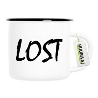 Emaille Tasse Lost Jugendwort 300ml Vintage Emaille Becher