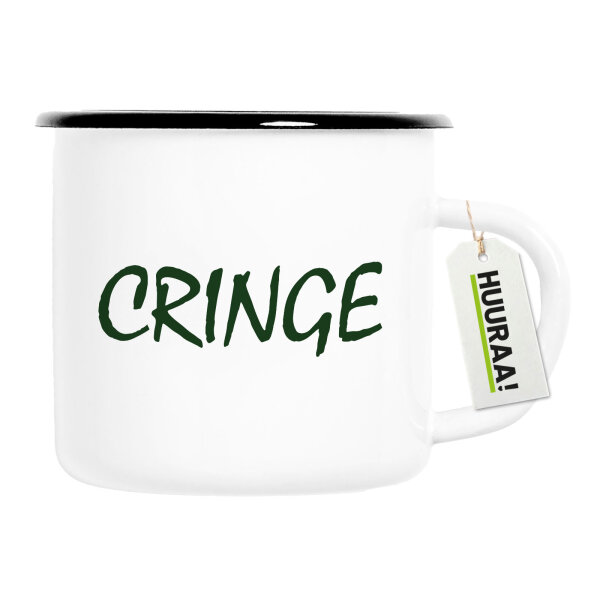 Emaille Tasse Cringe Jugendwort 300ml Vintage Emaille Becher