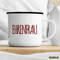 Emaille Tasse Ehrenfrau Jugendwort 300ml Vintage Emaille Becher