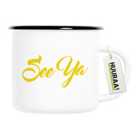 Emaille Tasse See Ya Spruch 300ml Vintage Emaille Becher