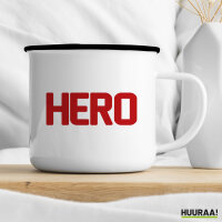 Emaille Tasse Hero Held 300ml Vintage Emaille Becher