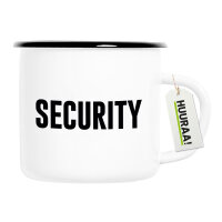 Emaille Tasse Security Schriftzug 300ml Vintage Emaille Becher