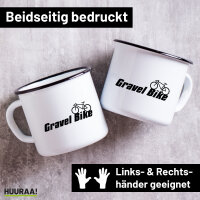 Emaille Tasse Gravel Bike Fahrrad 300ml Vintage Emaille...