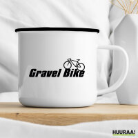 Emaille Tasse Gravel Bike Fahrrad 300ml Vintage Emaille Becher