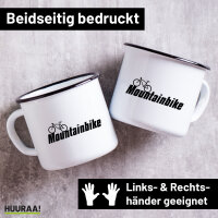 Emaille Tasse Mountain Bike Fahrrad 300ml Vintage Emaille...