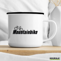 Emaille Tasse Mountain Bike Fahrrad 300ml Vintage Emaille Becher
