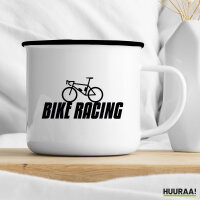 Emaille Tasse Bike Racing Fahrrad 300ml Vintage Emaille Becher