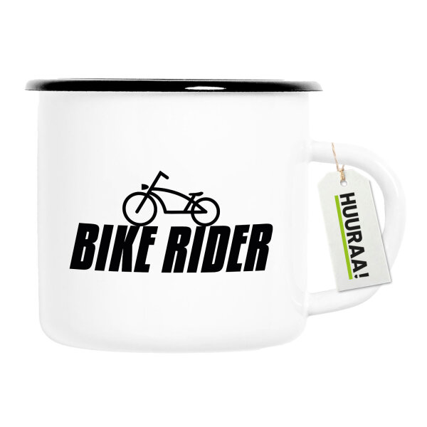Emaille Tasse Bike Rider Fahrrad 300ml Vintage Emaille Becher