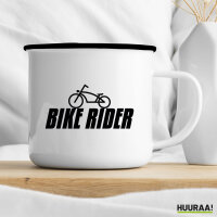 Emaille Tasse Bike Rider Fahrrad 300ml Vintage Emaille Becher