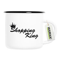 Emaille Tasse Shopping King Krone 300ml Vintage Emaille...