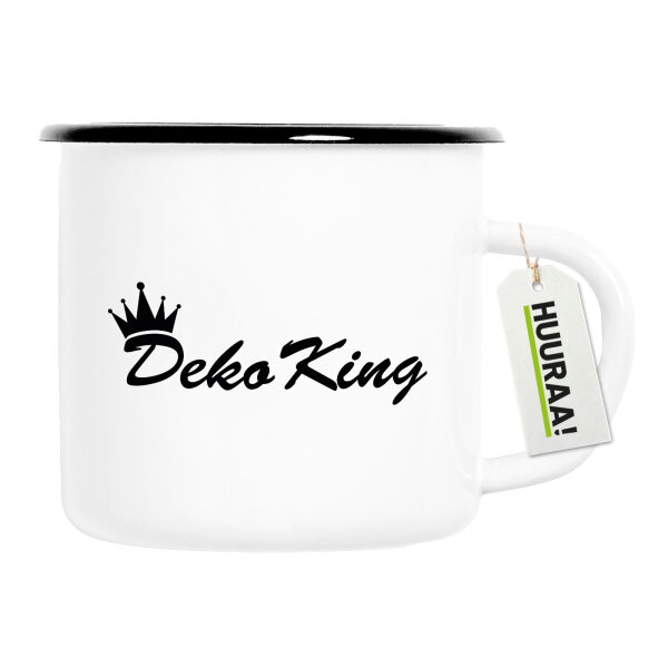 Emaille Tasse Deko King Krone 300ml Vintage Emaille Becher