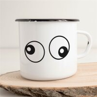 Emaille Tasse Freaky Eyes Vintage 300ml