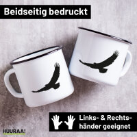 Emaille Tasse Eagle Silhouette  Adler 300ml Vintage...