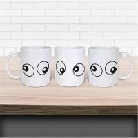 Kaffeetasse Freaky Eyes Weiß 330ml