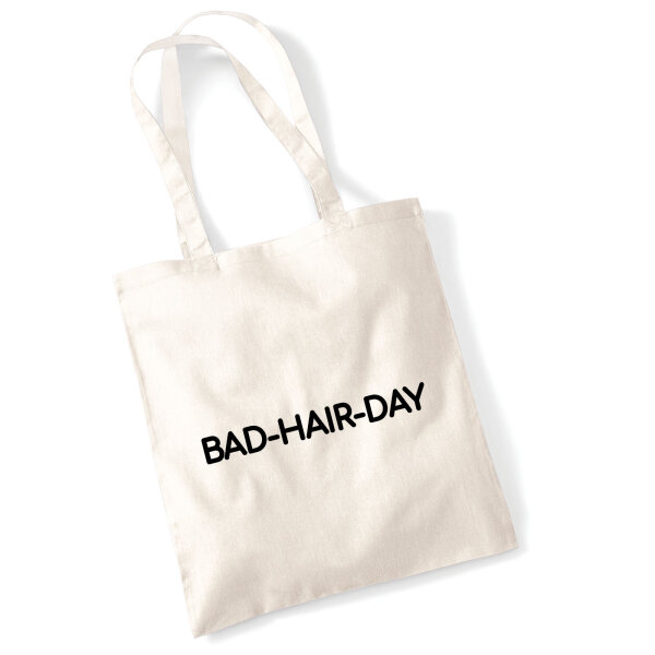 Jutebeutel Bad Hair Day Schriftzug 10 Liter