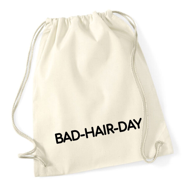 Turnbeutel Bad Hair Day Schriftzug 12 Liter