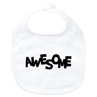 Baby Lätzchen Awesome Schriftzug Klettverschluss