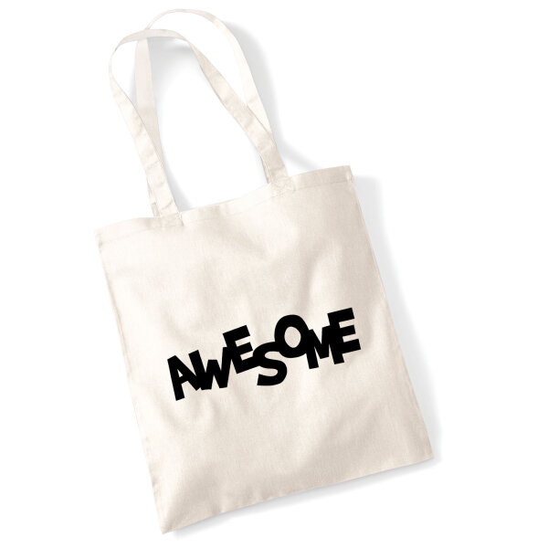 Jutebeutel Awesome Schriftzug 10 Liter