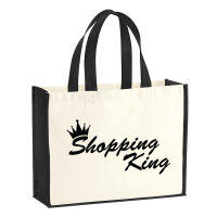 Jutetasche Shopping King Krone 21 Liter Black