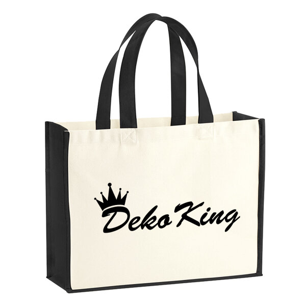 Jutetasche Deko King Krone 21 Liter Black