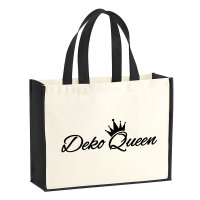 Jutetasche Deko Queen Krone 21 Liter Black