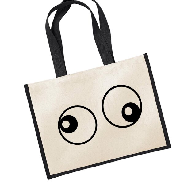 Jutetasche Freaky Eyes Black 21 Liter