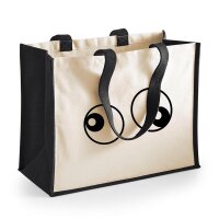 Jutetasche Freaky Eyes Black 21 Liter