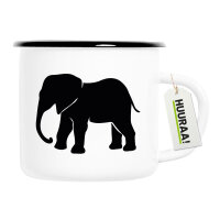 Emaille Tasse Elefant Silhouette 300ml Vintage Emaille...