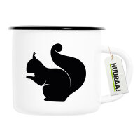 Emaille Tasse Eichhörnchen Silhouette 300ml Vintage...