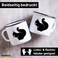 Emaille Tasse Eichhörnchen Silhouette 300ml Vintage...