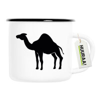 Emaille Tasse Dromedar Kamel Silhouette 300ml Vintage...