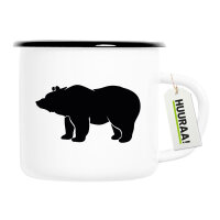 Emaille Tasse Bär Silhouette 300ml Vintage Emaille...