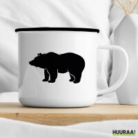 Emaille Tasse Bär Silhouette 300ml Vintage Emaille Becher