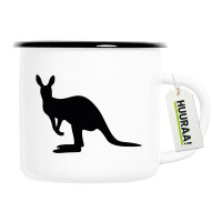 Emaille Tasse Kangaroo Silhouette 300ml Vintage Emaille...