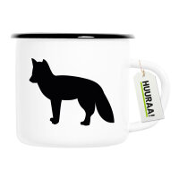 Emaille Tasse Fuchs Silhouette 300ml Vintage Emaille Becher