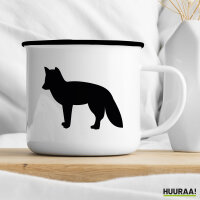 Emaille Tasse Fuchs Silhouette 300ml Vintage Emaille Becher