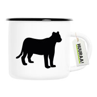 Emaille Tasse Panther Silhouette 300ml Vintage Emaille...