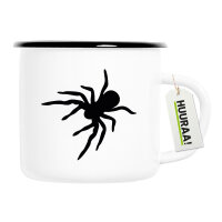 Emaille Tasse Spinne Silhouette 300ml Vintage Emaille Becher