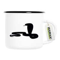 Emaille Tasse Schlange Kobra Silhouette 300ml Vintage...