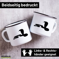 Emaille Tasse Schlange Kobra Silhouette 300ml Vintage...