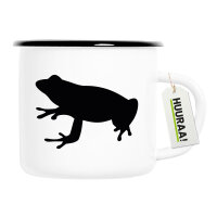 Emaille Tasse Frosch Kröte Silhouette 300ml Vintage...