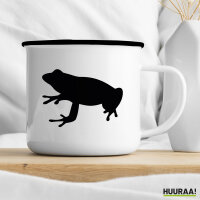 Emaille Tasse Frosch Kröte Silhouette 300ml Vintage Emaille Becher