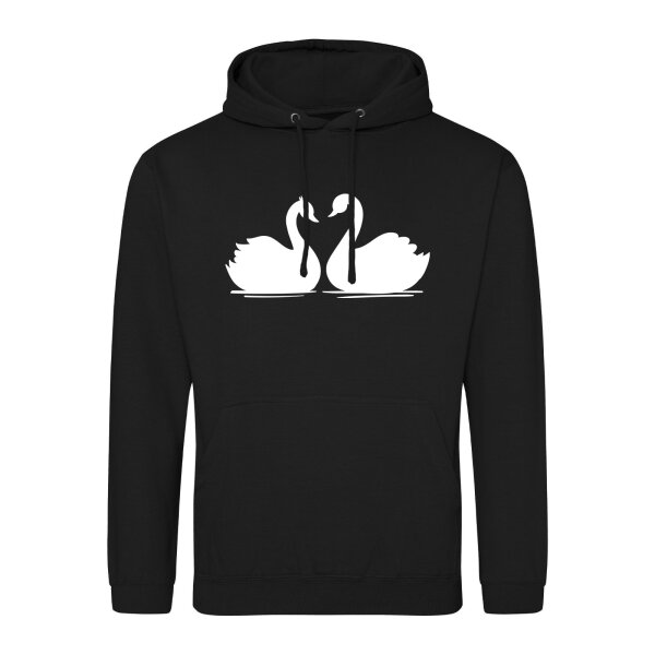 Unisex Hoodie Schwan Pärchen Größe S-3XL